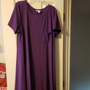 Lularoe Purple Carly Dress Size Large EUC